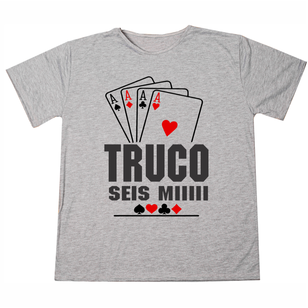 Camisa Personalizada Truco  6 Miiiii  Unissex camiseta Estampada Adulto Infantil Ótimo Acabamento E Durabilidade Anti-pilling 100% Poliéster PROMOÇÃO Mescla
