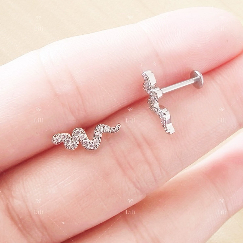 Piering de Cartilagem de oreha ,tragus ,Brincos de Labret de Lábio