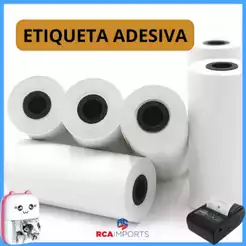 Etiqueta adesiva térmica para mini impressora 58x30mm