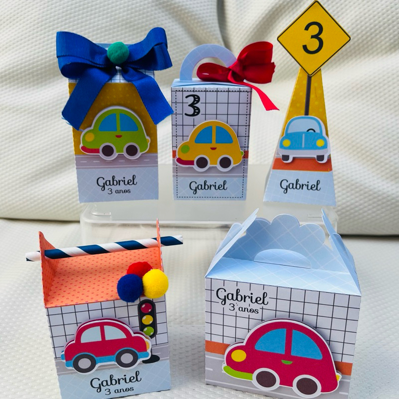Lembrancinhas Personalizadas Caixinhas Carrinho Carros Meio de Transporte Brinquedos Kit 10 unidades