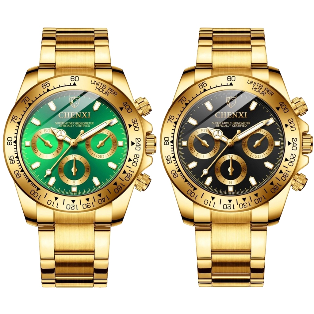 CHENXIR Relógio Original Masculino À Prova D'água Relógio de Luxo Masculino Relógio Quartzo Pulseira Aço Inoxidável