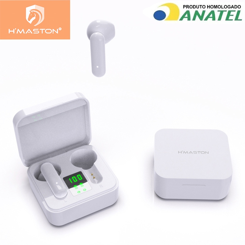 H'maston  Rs-32 Fone De Ouvido Bluetooth 5.3 Tws Com Luz Led E Ipx5 em Oferta na Shopee