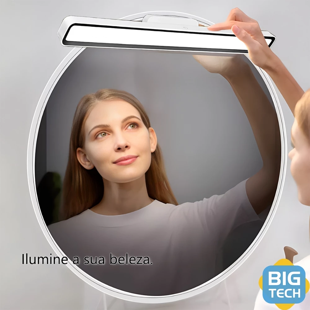 Luminária De Mesa Lampada 45CM De Led Abajur Luz De Maquiagem Para Espelho Recarregável Sem Fio