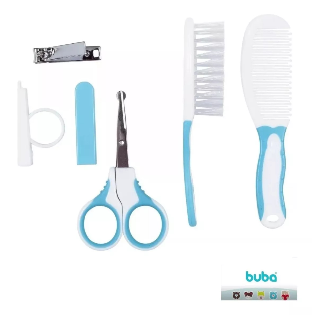 Kit Cuidados E Higiene Do Bebê 4 Peças 0m+ Azul - Buba