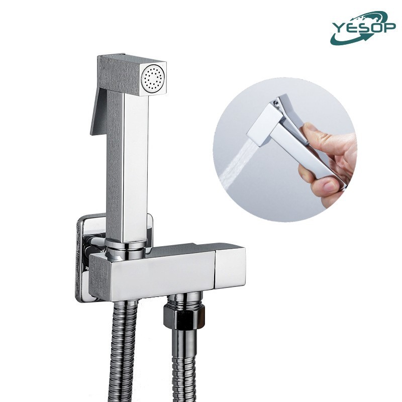 Ducha Higiênica De Banheiro Luxo Gatilho Quadrada Metal Yesop em Oferta na Shopee