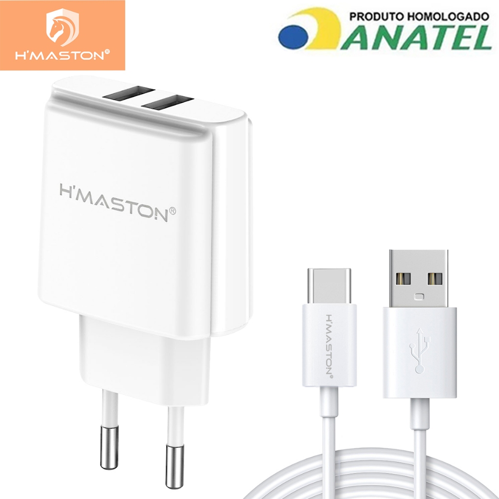 H'maston Y50 Fonte Carregador Turbo 4.1A Original  2 Usb  1Metro  20W Para Android iPhone em Oferta na Shopee