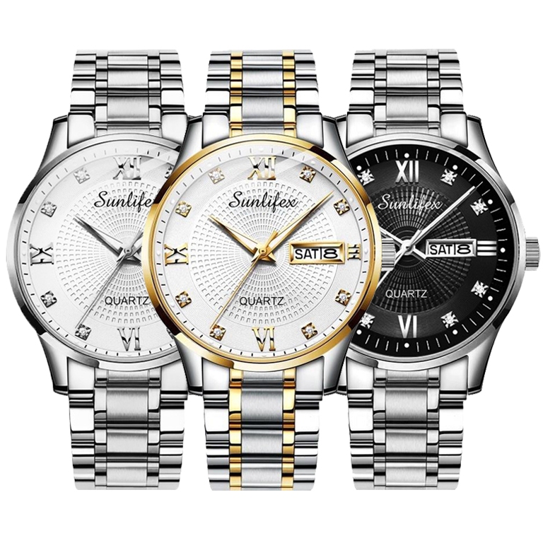 Relógio Masculino Relógio a prova d água Masculino Relógio Quartzo Relógio Inoxidável Masculino Luxo Original Relógio