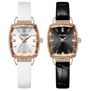 Sunlifex+Caixa Relógio Feminino Original Relógio Quartzo Feminino  à Prova D'água De Couro Pulseira Relógio Feminino