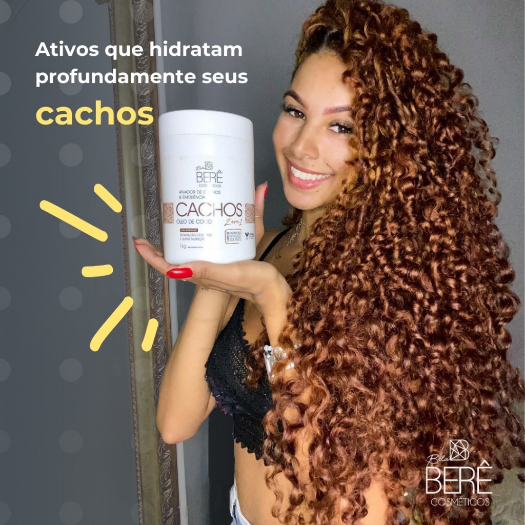 Ativador de Cachos e Emoliência Mega Definição 1kg – Hidratação Profunda, Brilho e Proteção UV
