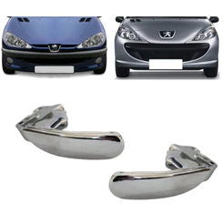 Maçaneta Interna Peugeot 206 207 1999 2000 Á 2014 Cromada