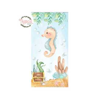 PAINEL LATERAL (só frente) TEMA: FUNDO DO MAR - CAVALO MARINHO em Oferta na Shopee