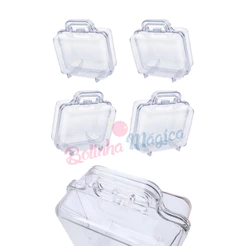 Kit 20 Maleta Maletinha Acrilica Cristal Brinquedo lembrancinha Festa Aniversario Infantil Criança