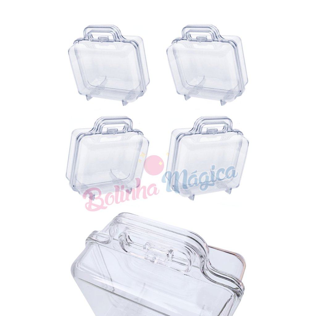 Kit 25 Maletinha Maletinha Acrilica Cristal Lembrancinha Para Aniverasario Prenda Criança novo em Oferta na Shopee