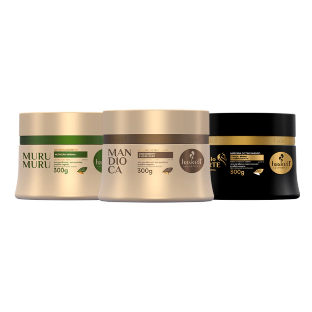 Kit Haskell Cronograma Capilar Para Cabelos Ressecados 300g