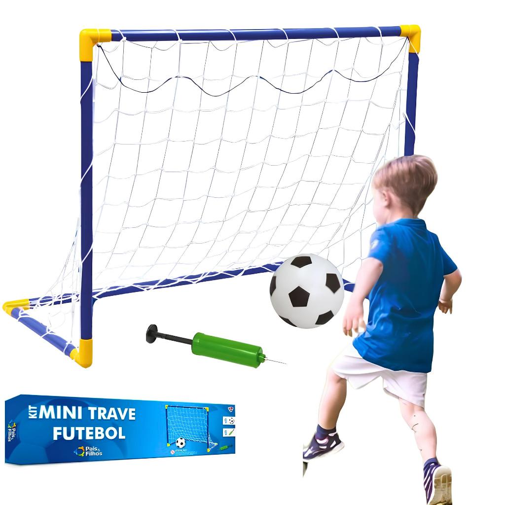 Futebol Golzinho Mini Trave Rede, Bola E Bomba de encher Brinquedo Para Menino