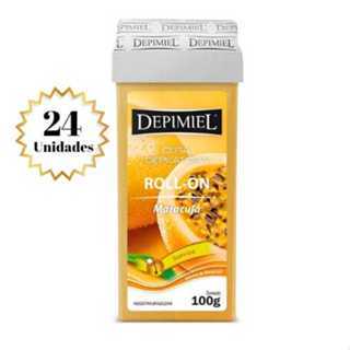 Kit c/ 24 Ceras Depilatória Roll-On Maracujá 100g - Depimiel em Oferta na Shopee