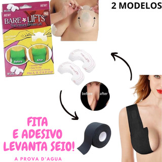 KIT Boob Tape Up Invisivel Fit 3D A Prova d'Agua Resistente ao Suor, E 10 Adesivos Bare Lifts Sutiã Adesivo Levanta os Seios Sutia Adesivo Fita