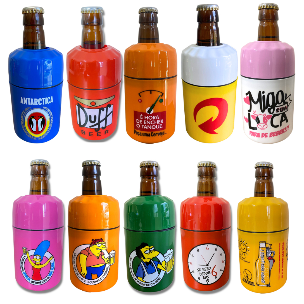 Kit 20 Porta Lata Litrinho 300ml, Porta Lata 350ml, Porta Long Neck Térmico Suporte Cerveja Revenda