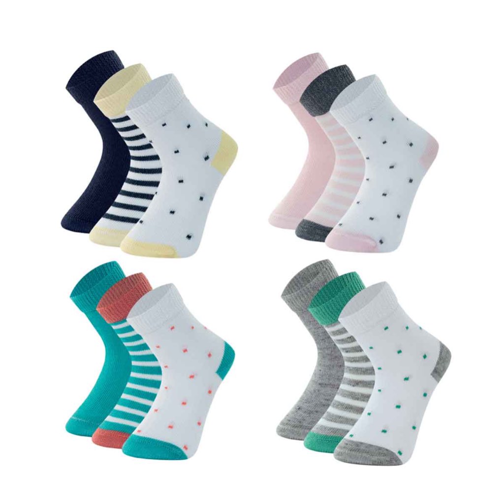 Kit 3 Pares Meias Mash Infantil Menina ou Menino Cano Médio Algodão Original