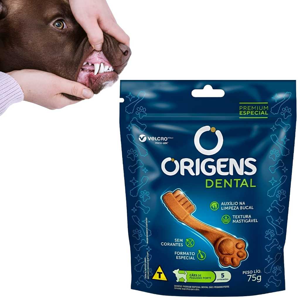 Petisco Cachorro Origens Dental 75g Premium Especial Cães Pequeno Porte Higiene Dental Dog Pet — R$ 29,10 em Shopee