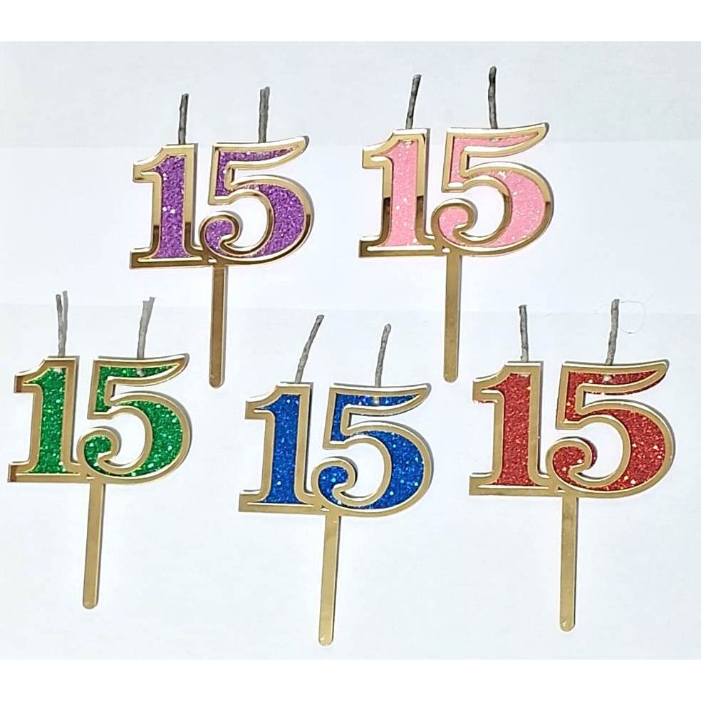 Velas 15 Anos  Acrílico Pavio Magico - 1 Peça em Oferta na Shopee