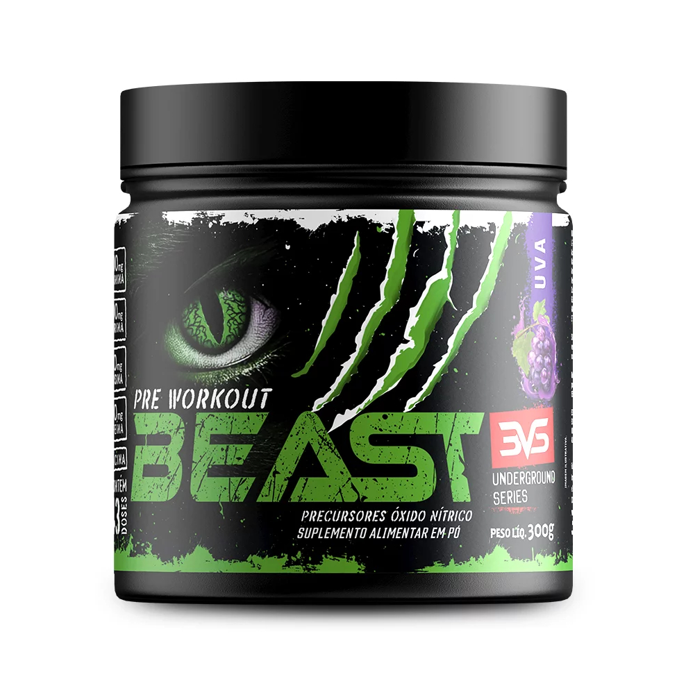 Pré-treino Beast 300g Super Concentrado, Vasodilatação, Recuperação Energética, Aumenta Concentração em Oferta na Shopee