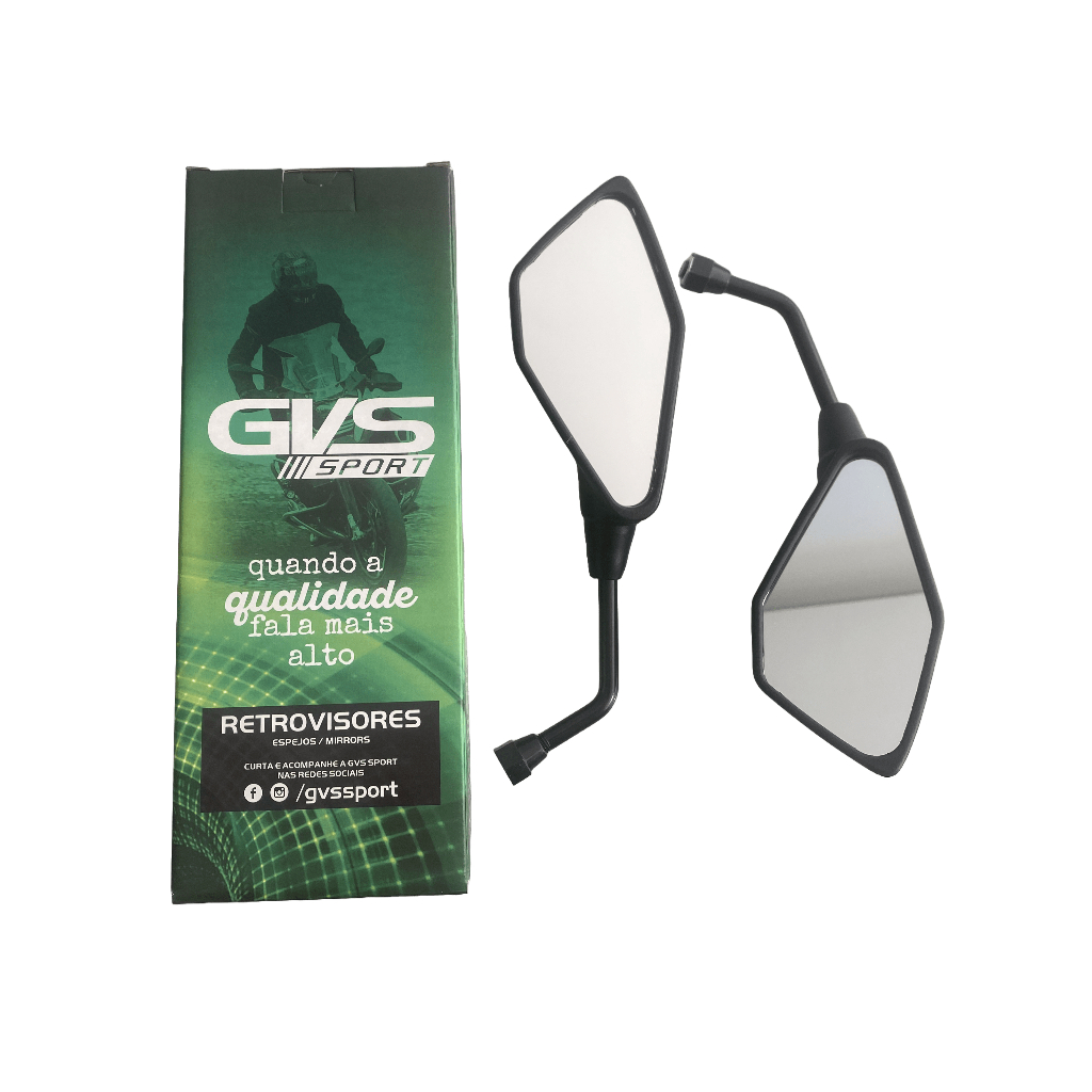 Retrovisor Gvs Kawasaki Z400 Mini Haste Fixa Honda Lente Plana em Oferta na Shopee