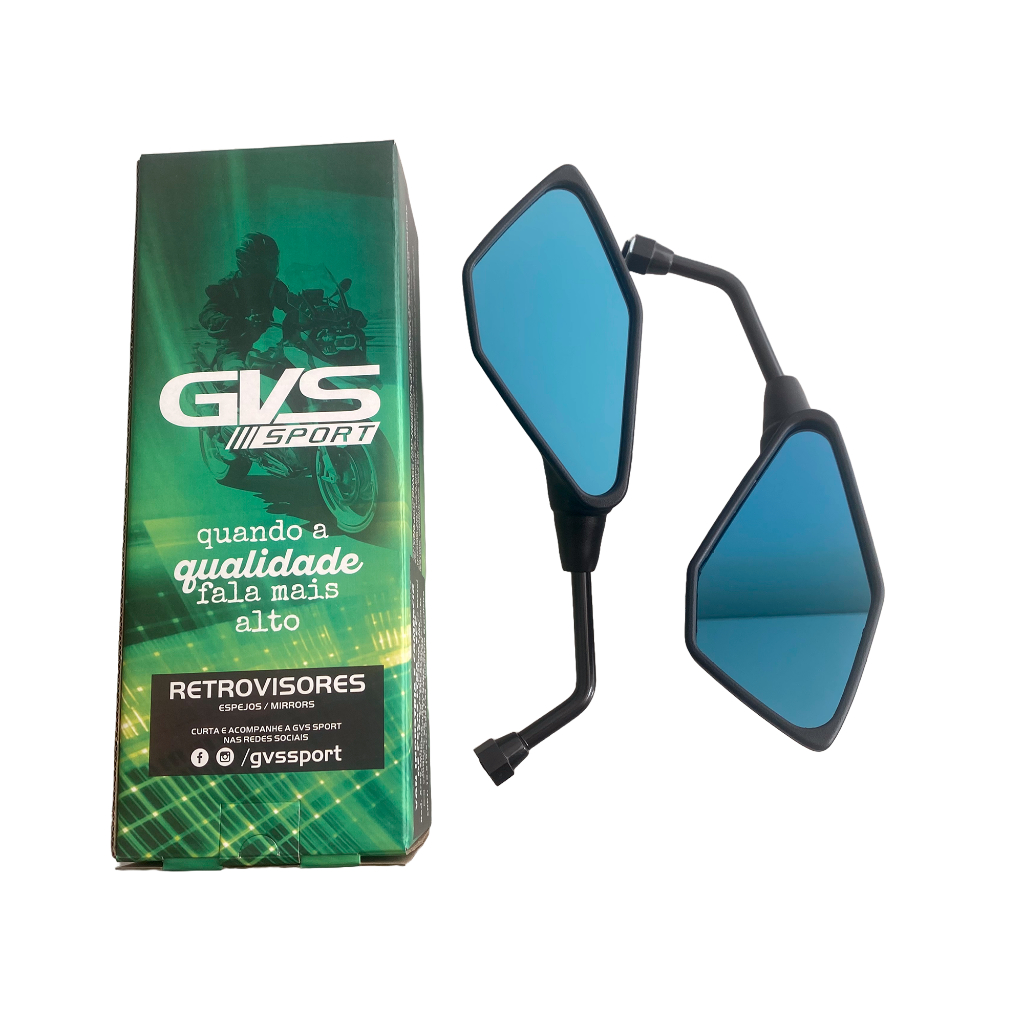 Retrovisor Gvs Kawasaki Z400 Mini Haste Fixa Honda Lente Plana Azul em Oferta na Shopee