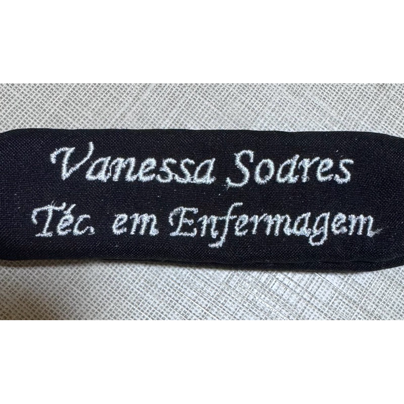 TARJETA DE BORDADO DE NOME E PROFISSÃO PARA PIJAMA CIRURGICO
