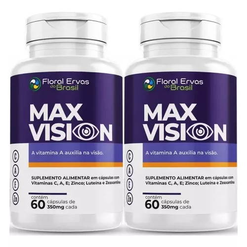 Kit/2 Luteína Zeaxantina Max Vision Vitamina A C E 120 Cápsulas Floral Ervas