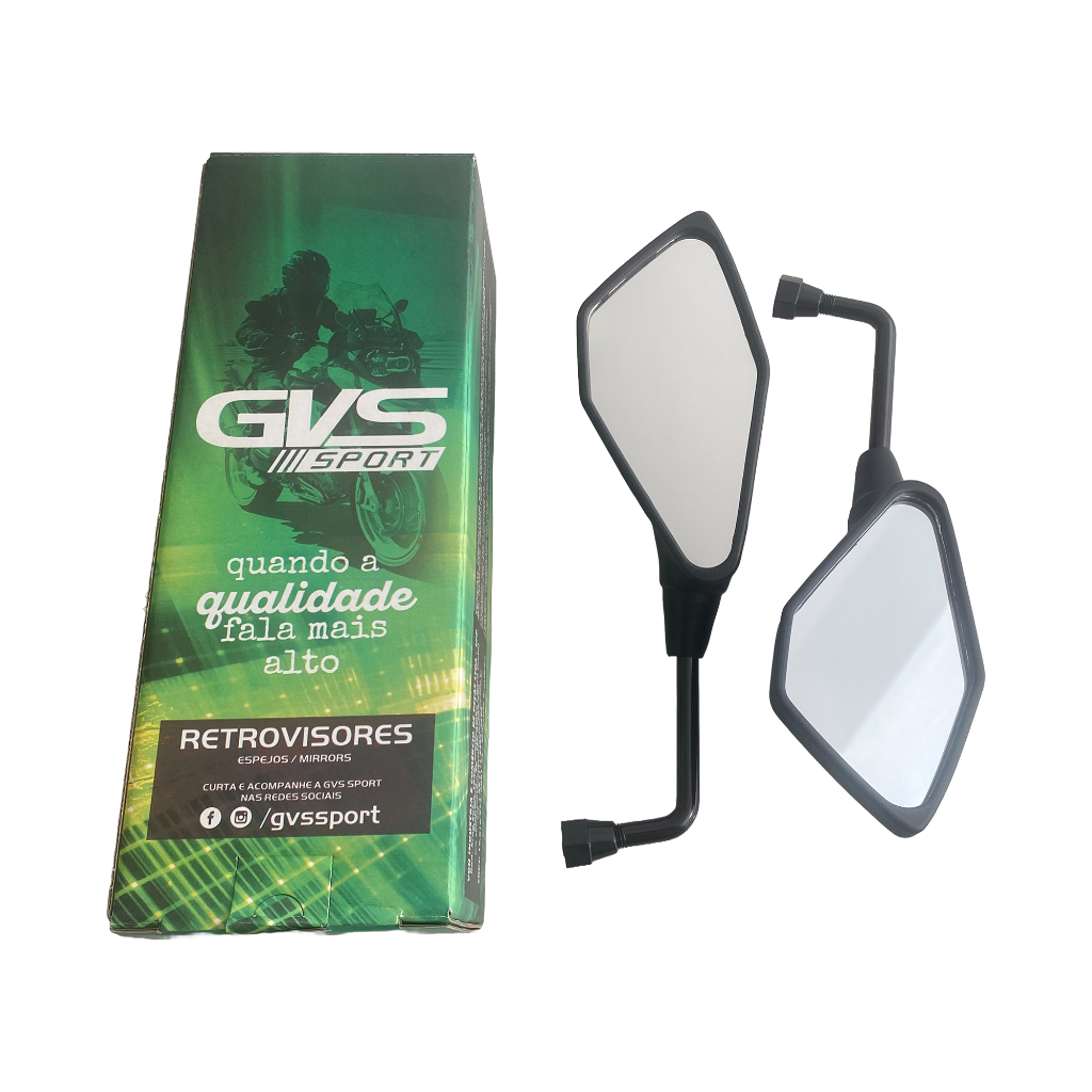 Retrovisor Gvs Kawasaki Z400 Mini Haste Fixa Rebaixada 90° Honda Lente plana em Oferta na Shopee