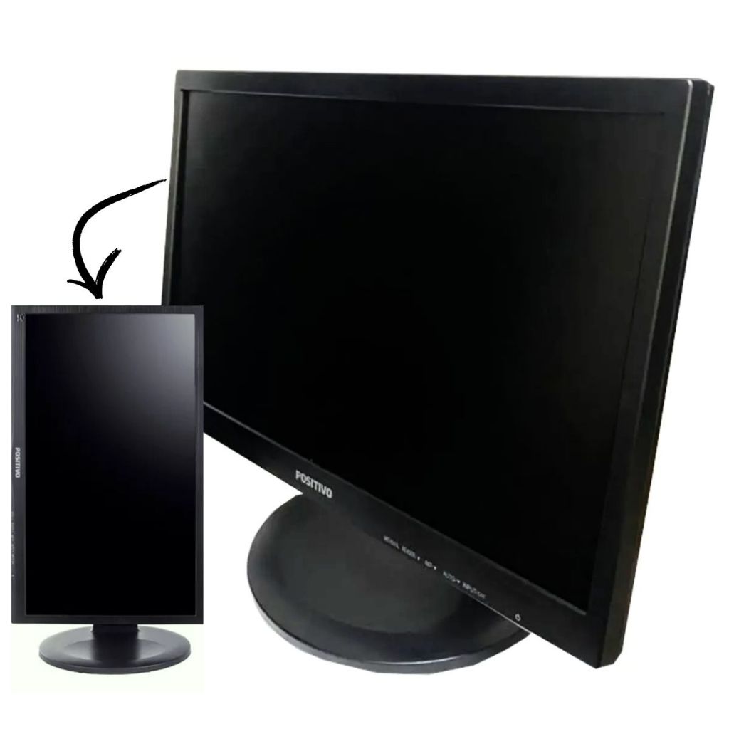 Monitor Positivo 22 Polegadas HDMI, VGA | LED Full HD | Vertical e/ou Horizontal | 22MP55PQ-22MP55VQ