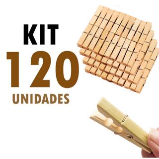 Kit 120 Prendedor Pregador de roupas de madeira pregador super promoção em Oferta na Shopee