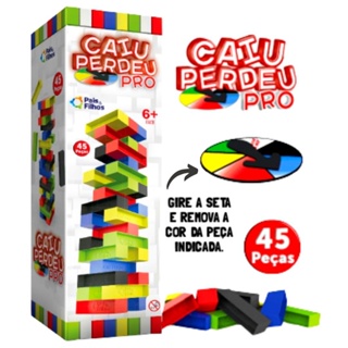 Jogo Caiu Perdeu Pro 45 Blocos Coloridos Brinquedo Educativo Blocos de Montar Pais e Filhos em Oferta na Shopee
