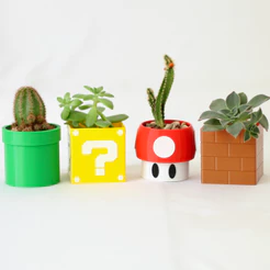 Vaso Super Mario Bros Mini Suculentas Cachepô Lembrancinha Aniversário Personalizada