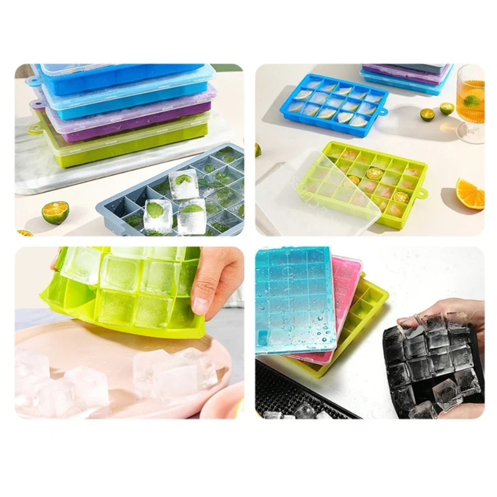 Forma Para Gelo 24 cavidades Silicone Flexível Antiaderente Drink Reutilizavel Chocolate Forminha