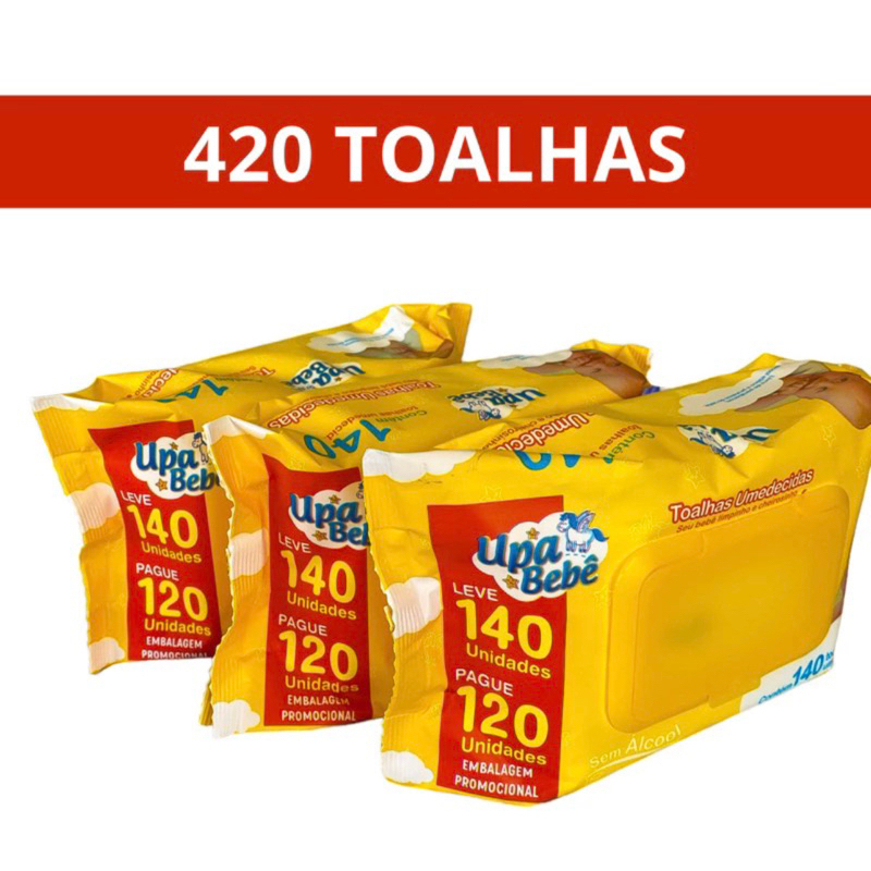 Kit Toalhas Umedecidas Upa Bebê Promoção (até 420un)