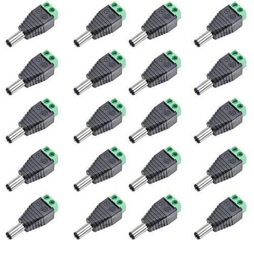 Kit 20 Unidades Conector Plug P4 Macho Bone Alimentação Camera Cftv Segurança Fita Led em Oferta na Shopee