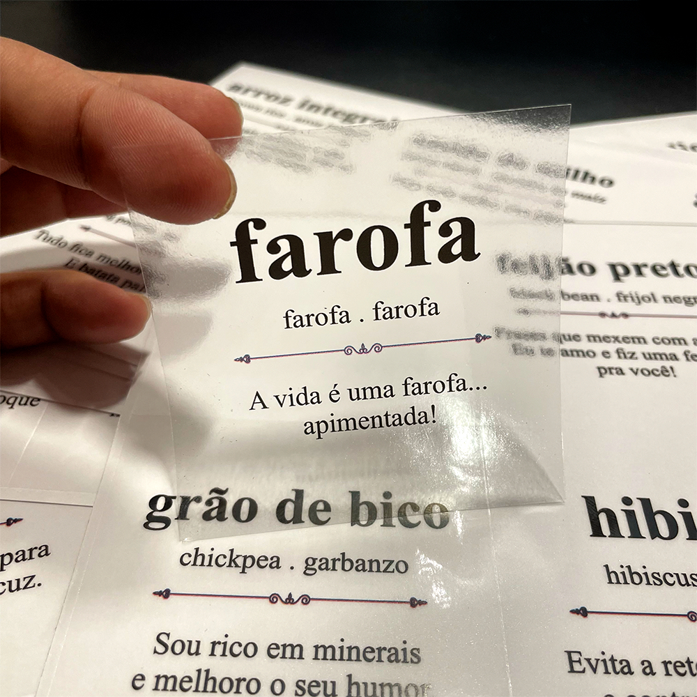 Kit 42 Adesivos Para Mantimentos Potes de Cozinha 7x7cm Modelo Dicionário Divertido Vinil Transparen em Oferta na Shopee