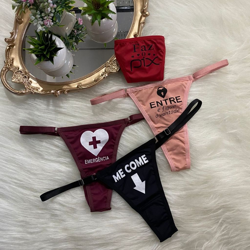 Kit 4 Calcinhas Sensuais, Lateral Ajustável ao Corpo!!!! em Oferta na Shopee