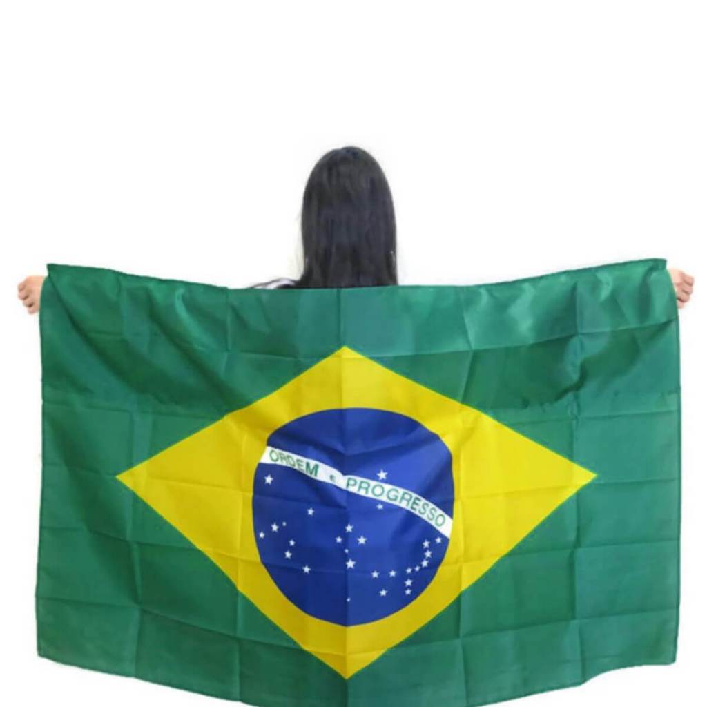 Bandeira Grande do Brasil (140x90cm) Poliéster Bandeira Nacional Copa Manifestação Brasil