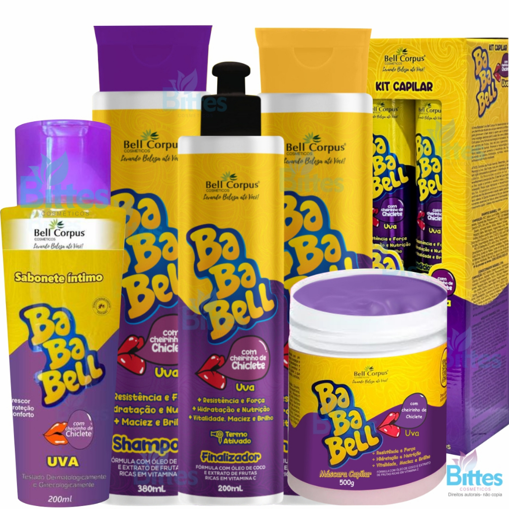 KIT BABABELL UVA E SABONETE UVA BABABELL BELL CORPUS COSMÉTICOS HIDRATAÇÃO PERFUMADO