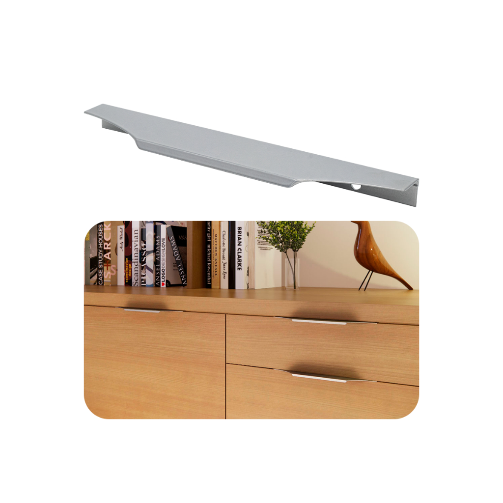 4 Puxadores Gaveta Móvel Porta Guarda Roupa Slim Olimpia C/ Parafusos 128mm — imagem 2 de 2