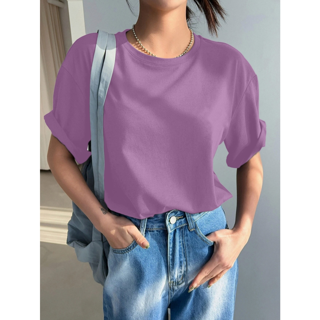 Camiseta Fashion Feminina Moderna Casual Blusa Larga Academia Oversized Unissex Camisa Ombro Caido 