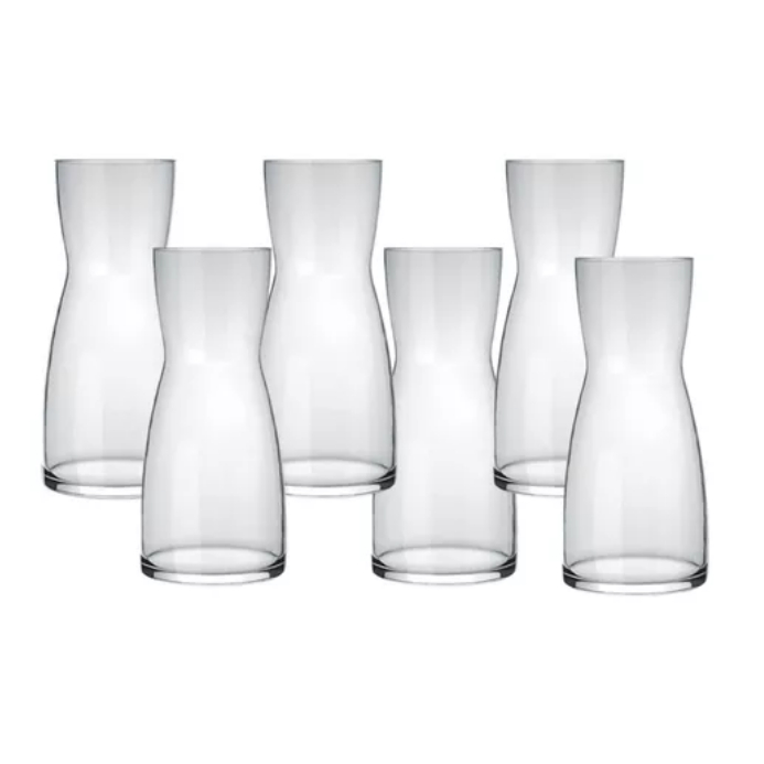Kit C/6 Unidades Jarra Decanter De Vinho Suco Agua 500ml Mesa Posta Decoração Vaso