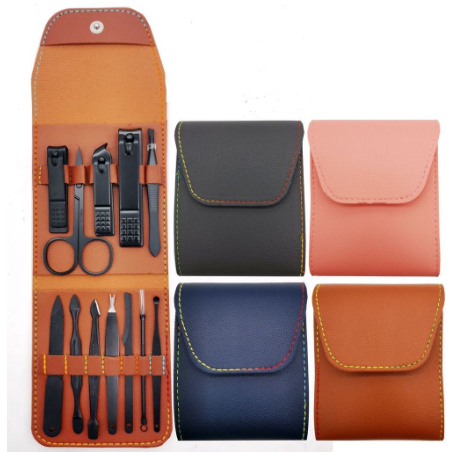 Kit c/ 16 Pçs Set Ear Colher Cortador De Unhas Pedicure Tesoura Prego Conjunto De Ferramentas Em Aço