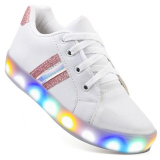 Tenis De Led Feminino Para Crianças Moda Casual Infantil Original Barato Com Luzinha Macio Leve E Confortável em Oferta na Shopee