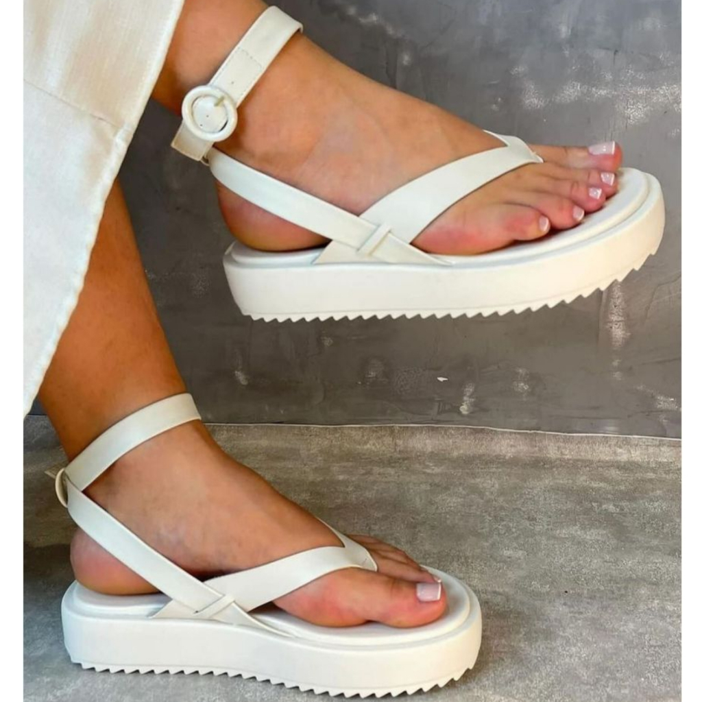 Sandália De Dedo Feminina Papete Chinelo Flatform Moleca