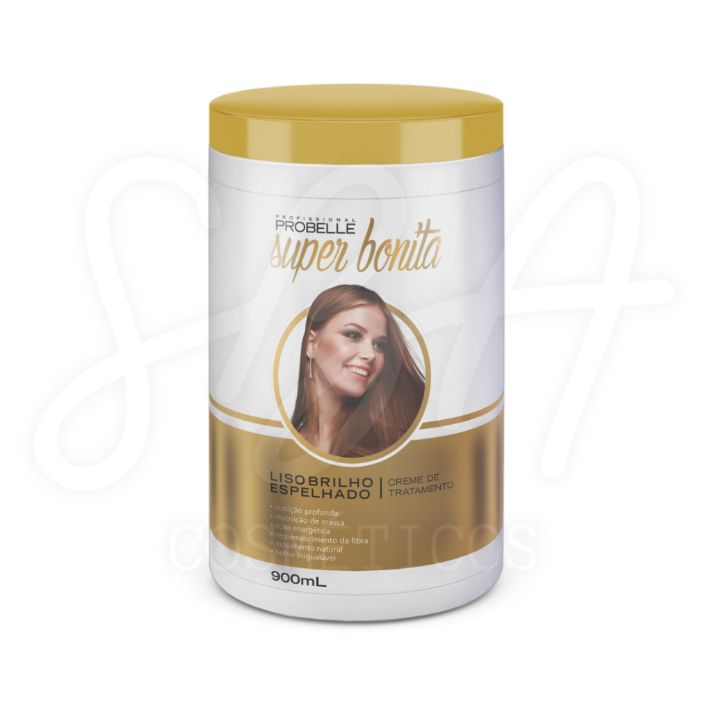 Creme de Tratamento Liso Brilho Espelhado 900ml Probelle - Super Bonita