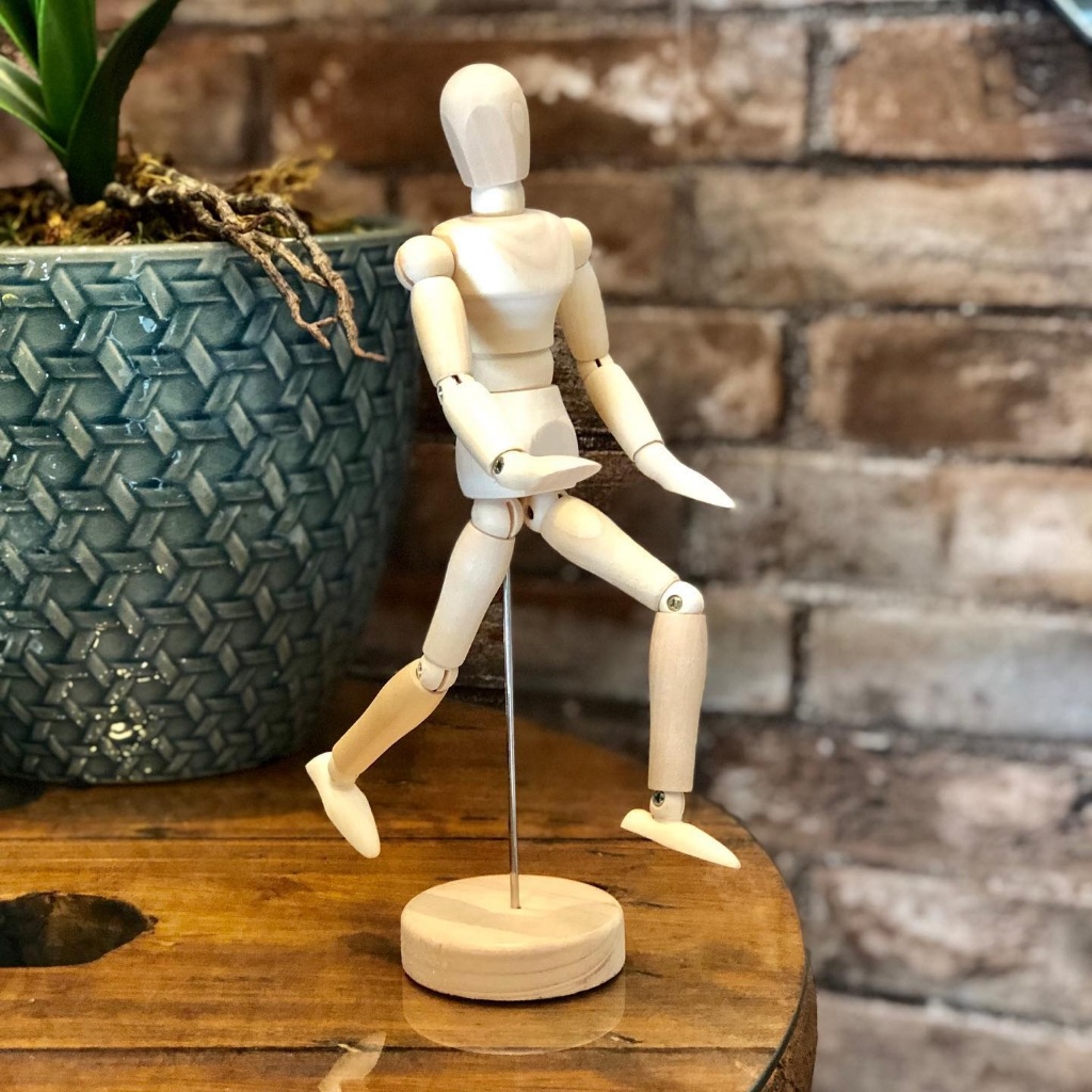 Boneco Articulado de Madeira 20cm / 30cm para Desenho Motion Mangaka - Manequim Decoração